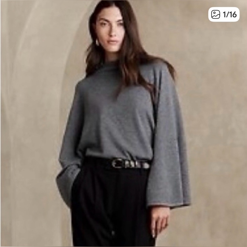 Banana Republic Calvina Cashmere Top Size L Gray